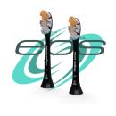 2 original Philips Sonicare A3 Premium All-in-One Bürstenköpfe in schwarz (Bulk)